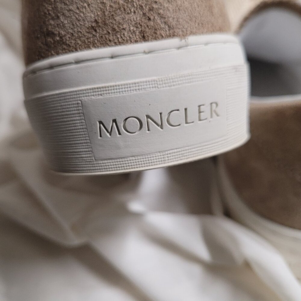 Moncler Monoco M Suede Sneakers in Beige - Picture 8 of 16